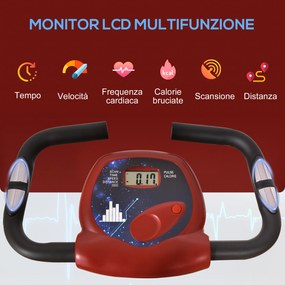HOMCOM Bicicletă Pliabilă Soozier, 5 Pozitii Reglabile, 8 Nivele Rezistență Magnetică, 43x97x109 cm, Roşu | Aosom Romania