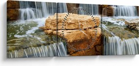 Tablou cu cascade (cu ceas) (90x30 cm)
