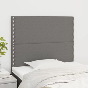 vidaXL Tăblii de pat, 2 buc, gri închis, 90x5x78/88 cm, textil
