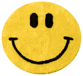 Covoraș de baie galben ø 90 cm Yellow Smile – Foutastic