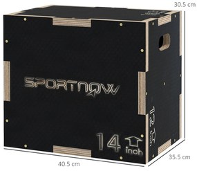 SPORTNOW Cutie Plyo 3în1 Lemn Antiderapant | Aosom Romania