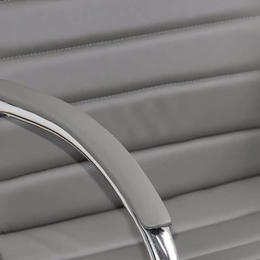 Scaun pentru așteptare gri OFF 835 din piele ecologică și cadru metalic cromat cu brațe