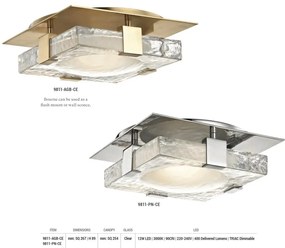 Aplica LED pentru tavan sau perete design modern BOURNE nichel lucios