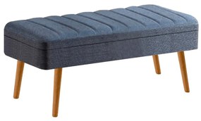 Masă de sufragerie extensibilă cu 2 scaune și bancă Vlasta (pin antlantic + albastru închis). 1073058