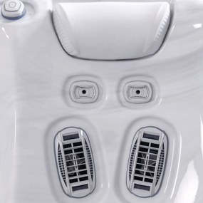 Minipiscina jacuzzi 6 persoane, alb-lucios, 43 jeturi, WiFi, sistem audio, In-Line WIS, Gecko IN.YE-3, scara SMART-IN STEP PEAKLIFE Wellis Atlas Life