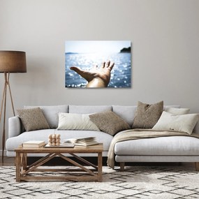Tablou pe sticlă cu palma deschisă (70x50 cm)