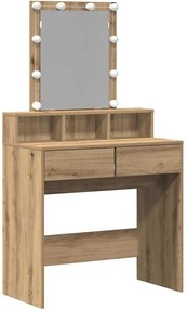 vidaXL Masă de toaletă cu sertar stejar artizanal 80 x 41 x 144.5 cm