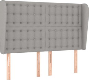 vidaXL Tăblie de pat cu aripioare gri deschis 147x23x118/128 cm textil