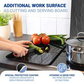 Set 2 protecții din sticlă pentru aragaz Wenko Slates, 52 x 30 cm