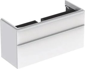 Dulap baza pentru lavoar suspendat Geberit Smyle Square alb 2 sertare 119 cm