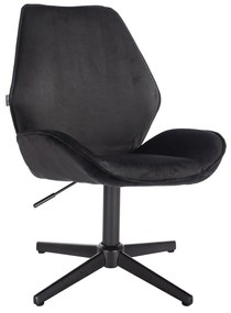 HR350CROSS Scaun Neagră din Catifea Bază Neagră
