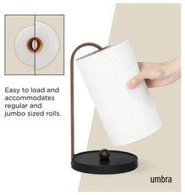 Suport vertical pentru prosoape de bucătărie din hârtie negru din lemn ø 17 cm Bellwood – Umbra