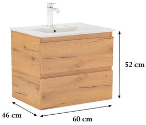 Dulap inferior Vario Forte 60 cu lavoar stejar-stejar