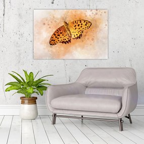 Tablou - Fluture portocaliu, aquarelă (90x60 cm)