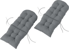 Outsunny Set de 2 perne pentru scaun Adirondack cu prinderi sigure, design capitonat moale și gros, gri | Aosom Romania
