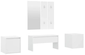 3082062 vidaXL Set de mobilier pentru hol, alb, lemn prelucrat