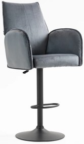 HR280W Scaun Grafit din Catifea cu Bază Neagră