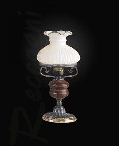 Veioza clasica design italian din alama cu lemn 2810