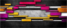 Tablou - Abstrac colorat, fundal negru (120x50 cm)