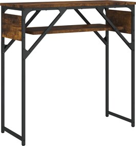 vidaXL Măsuță consolă cu raft stejar fumuriu 75x30x75cm lemn prelucrat