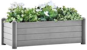 vidaXL Strat înălțat de grădină, gri piatră, 100x43x35 cm, PP