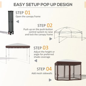 Pavilion pliabil Outsunny, geanta de transport, inaltime reglabila 3x3m | Aosom RO