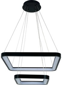 Brilagi - Lustră suspendată cu LED dimabilă pe cablu FALCON SLIM LED/78W/230V 50x50 cm neagră + telecomandă