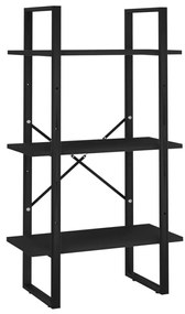 Raft de depozitare, negru, 60x30x105 cm, PAL Negru, 1, Lemn compozit