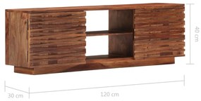 Comoda TV, 120 x 30 x 40 cm, lemn masiv de sheesham