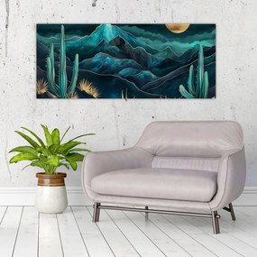 Tablou - Noapte turcoaz (120x50 cm)