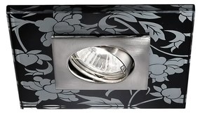 Spot incastrabil tavan directionabil cu sticla decorativa CLASA crom satin/negru