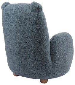 Fotoliu de copii albastru cu tapițerie din țesătură bouclé Rocky – Vipack