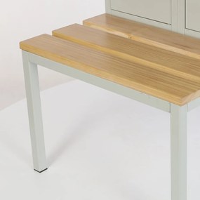 Dulap metalic cu bancă, 60 x 85 x 185 cm, închidere cilindră, gri - RAL 7035