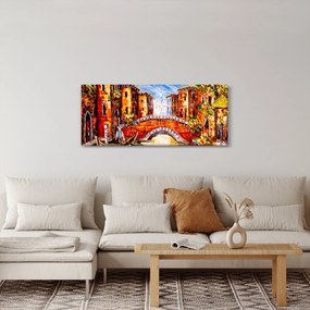 Tablou - Pictură în ulei a orașului III. (120x50 cm)