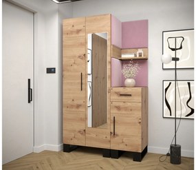 Set mobilier pentru hol Amanda 16 (Stejar artisan + roz). 1085993