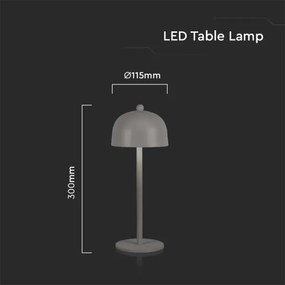 Lampă LED de birou reglabilă, reîncărcabilă, 1W, 5V, 3000-6000K, 1800 mAh, gri