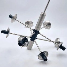 Lustră pe tijă ROLLO 8xE14/5W/230V crom mat/fumuriu