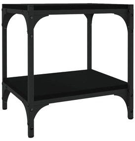 vidaXL Comodă TV, negru, 40x33x41 cm, lemn prelucrat și oțel