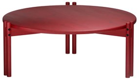 Măsuță de cafea roșie rotundă din lemn masiv de pin ø 80 cm Sticks – Karup Design