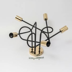 Lustră aplicată OXFORD 5xE27/15W/230V aurie/neagră