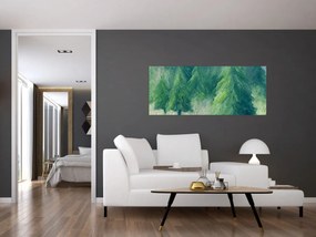 Tablou - Conifere pictate (120x50 cm)