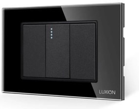 Intrerupator Simplu Mecanic 1M si 2 Taste False LUXION cu Rama din Sticla, Standard Italian, 3M