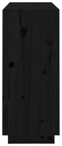 Servanta, negru, 104,5x34x80 cm, lemn masiv de pin 1, Negru