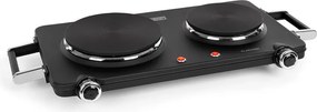 Klarstein Cookorama, plită electrică dublă, 1900 – 2250 W, 150/180 mm Ø, 5 nivele, neagră