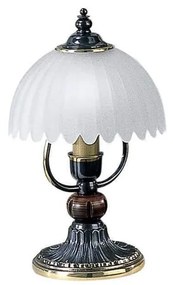 Veioza, Lampa de masa design italian din alama cu lemn 3610