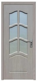 Usa Interior din MDF Novo Doors ND109, Cadru din Lemn Masiv, Geam Sablat, KIT COMPLET, Toc , Manere si balamale incluse (Culoare: Alb, Dimensiune: 80