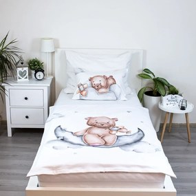 Lenjerie de pat pentru copii din bumbac pentru pătuț 100x135 cm Medvídek "Plane" – Jerry Fabrics