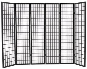 245900 vidaXL Paravan pliabil cu 6 panouri, stil japonez, 240x170 cm, Negru
