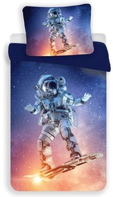 Lenjerie de pat din microfibra 3D ASTRONAUT, albastru Dimensiune lenjerie de pat: 70 x 90 cm | 140 x 200 cm