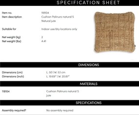 Perna LUX realizata manual din iuta Palinuro S